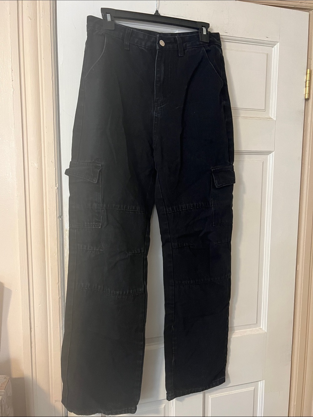 SHEIN Black High-Rise Cargo Jeans